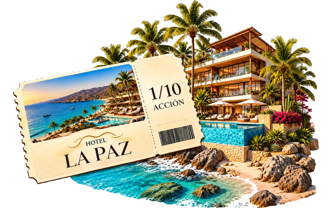 Boleto de una acción de un hotel frente al mar en La Paz
